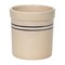 Martinez Pottery Pickling Fermenting Crock - Tan with Blue Stripe Stoneware Jar, 1/2 Gallon Capacity